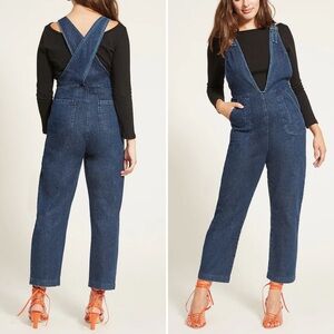 LOUP Rhoda Overalls | indigo $228 Retail Size medium dark wash wide leg